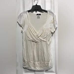 Elegant Cream Wrap Dress